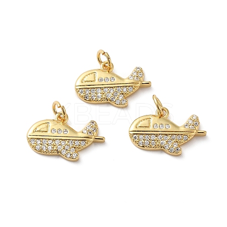 Rack Plating Brass Pave Cubic Zirconia Pendants KK-O142-29G-1