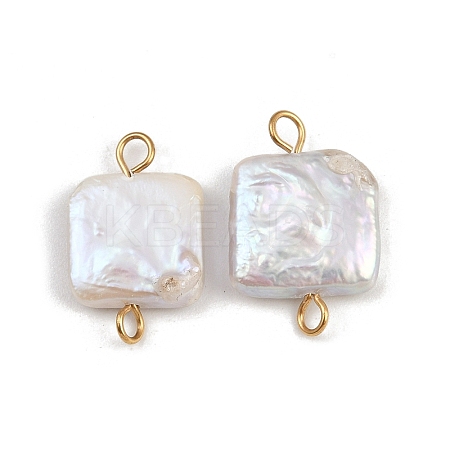 Natural Freshwater Pearl Keshi Pearl Square Connector Charms STAS-D378-10G-1