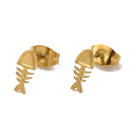 Ion Plating(IP) 304 Stainless Steel Stud Earrings for Women EJEW-Z066-09G-1