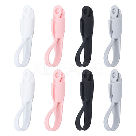 8Pcs 4 Colors Silicone Nuckle Cable Ties Reusable Self-Adhesive Headphone Cable Line Bundle AJEW-CA0004-71-1