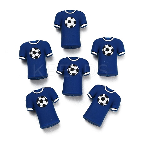 Football Theme Silicone Beads SIL-B081-01D-1