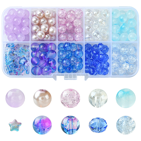 200Pcs 10 Style Glass Beads Set GLAA-CJ0002-36-1