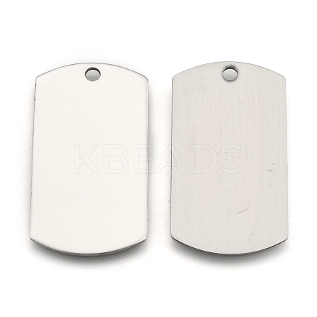 Tarnish Resistant 201 Stainless Steel Rectangle Mirror Polished Finish Stamping Blank Tag Pendants STAS-S031-03-1