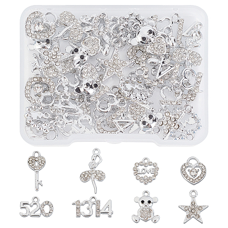48Pcs 8 Style Valentine's Day Theme Alloy Pendants FIND-GA00001-94-1