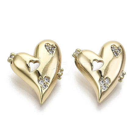 Brass Micro Pave Cubic Clear Zirconia Charms KK-N232-123-NF-1
