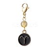 12Pcs Alloy Enamel Flat Round with 12 Constellations Pendant Decorations HJEW-JM02528-4