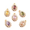 Real 18K Gold Plated Brass Micro Pave Cubic Zirconia Charms ZIRC-Z023-04-NR-1