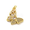 Rack Plating Brass Pave Cubic Zirconia Pendants KK-G513-14G-2