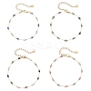 Handmade Mixed Stone Beads & 316 Stainless Steel Round Link Chains Bracelets BJEW-JB13340-2