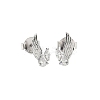 925 Sterling Silver Clear Cubic Zirconia Stud Earrings EJEW-Q032-01A-P-4