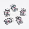 Alloy Enamel Kitten Pendants ENAM-P026-1-1