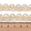 Electroplated Natural Agate Beads Strands G-B191-A07-10mm-02-5