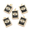 Brass Micro Pave Clear Cubic Zirconia Pendants ZIRC-B0004-08G-A-1
