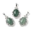 Natural Green Aventurine Oval Pendants G-NH0025-15P-29-1