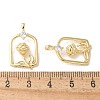 Brass Micro Pave Clear Cubic Zirconia Pendants KK-Q031-12G-3