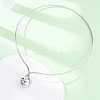 201 Stainless Steel Ball Charm Rigid Choker Necklaces for Women NJEW-Z098-05P-4