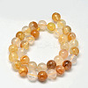 Natural Yellow Hematoid Quartz Round Beads Strands G-F266-09-10mm-2