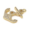 Brass Micro Pave Cubic Zirconia Pendants KK-C086-13G-02-2