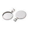 304 Stainless Steel Pendant Cabochon Settings STAS-L282-010P-07-2