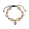 Starfish & Turtle Synthetic Turquoise Braided Beaded Bracelets BJEW-JB10926-03-2