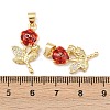 Brass Enamel Cubic Zirconia Pendants KK-L251-27G-3