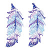 Spray Painted 430 Stainless Steel Filigree Pendants STAS-WH0047-85D-2
