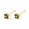 Cubic Zirconia Flower Stud Earrings EJEW-C035-15G-2