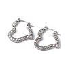 Non-Tarnish 304 Stainless Steel Heart Hoop Earrings for Women EJEW-I284-12P-1