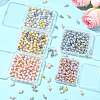 96Pcs 2 Colors Glass Pearl Round Connector Charms PALLOY-FS00063-5