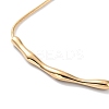 304 Stainless Steel Twist Bar Pendant Necklaces with Snake Chains NJEW-H601-01G-2