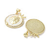 Brass Micro Pave Clear Cubic Zirconia Pendants KK-L213-010G-09-2