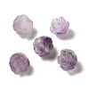 Natural Amethyst Carved Flower Scattered Beads G-O156-B-37-1