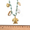 Summer Beach 304 Stainless Steel & Electroplated Natural Shell Pendant Adjustable Polyester Cord Necklaces for Women NJEW-F348-01E-G-5