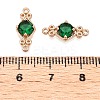 Brass Pave Faceted Glass Connector Charms FIND-T070-03D-3