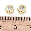 Brass with Single Cubic Zirconia Slide Charms KK-C051-27G-01-3