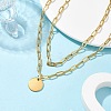 304 Stainless Steel Paperclip Chain Necklaces NJEW-JN04731-2