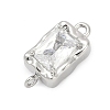 Brass Micro Pave Clear Cubic Zirconia Box Clasps KK-P291-40P-1