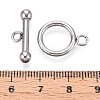 Non-Tarnish 304 Stainless Steel Ring Toggle Clasps STAS-A092-09I-P-3