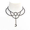 Moon Zinc Alloy Tassel Layered Choker Necklaces FS-WG2E652-03-1