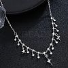 Alloy Micro Pave Cubic Zirconia Pendant Bib Necklaces for Women PW-WG44820-01-3