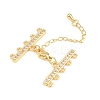 Brass Micro Pave Cubic Zirconia Chain Extender ZIRC-Q022-030G-NR-2