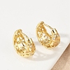 Hollow Triangle Brass Micro Pave Clear Cubic Zirconia Hoop Earring EJEW-M082-12G-5