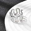 5Pcs 304 Stainless Steel Open Cuff Rings for Women RJEW-K313-04P-3