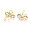 Brass Micro Pave Cubic Zirconia Charms KK-N257-43G-2