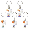 5Pcs Opaque Resin Keychains KEYC-YW00242-02-1