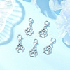 304 Stainless Steel Paw Print Pendant Decorations HJEW-JM03744-1