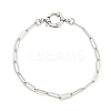 Tarnish Resistant 304 Stainless Steel Paperclip Chain Bracelets for Women BJEW-Q344-03P-1