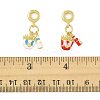 2Pcs 2 Colors Brass Enamel European Dangle Charms KK-FS0001-81-5