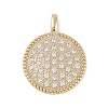 Brass Micro Pave Clear Cubic Zirconia Pendants KK-Z075-12G-1