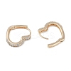 Clear Cubic Zirconia Heart Hoop Earrings EJEW-L292-010G-2